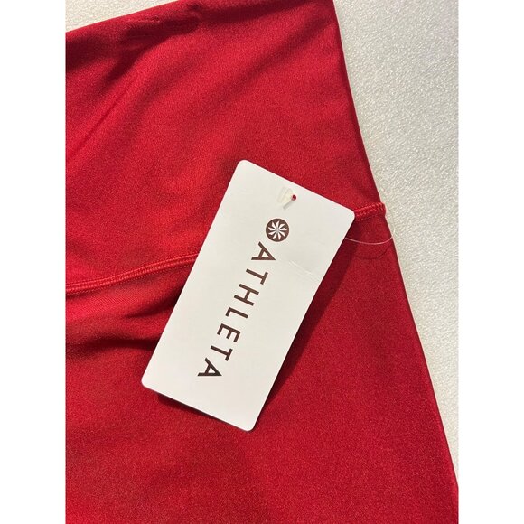 Athleta Elation Sheen Tight Leggings Lustre Red Large NWT $99 - Picture 3 of 4